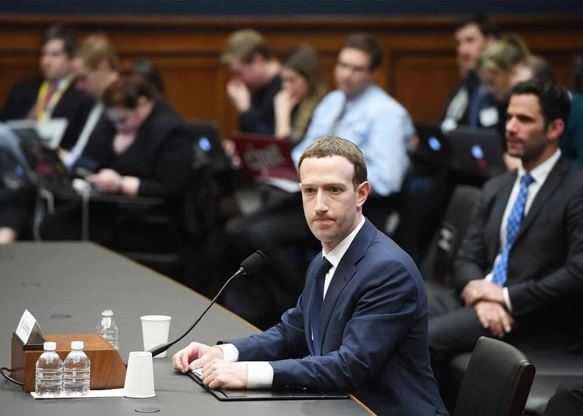 Zuckerberg explaining himself to the legal system in the United States.