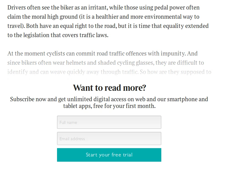 Paywall preventing the content to be read.