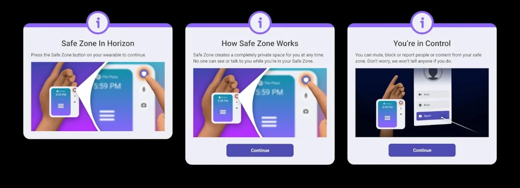 Safe Zone activation steps.