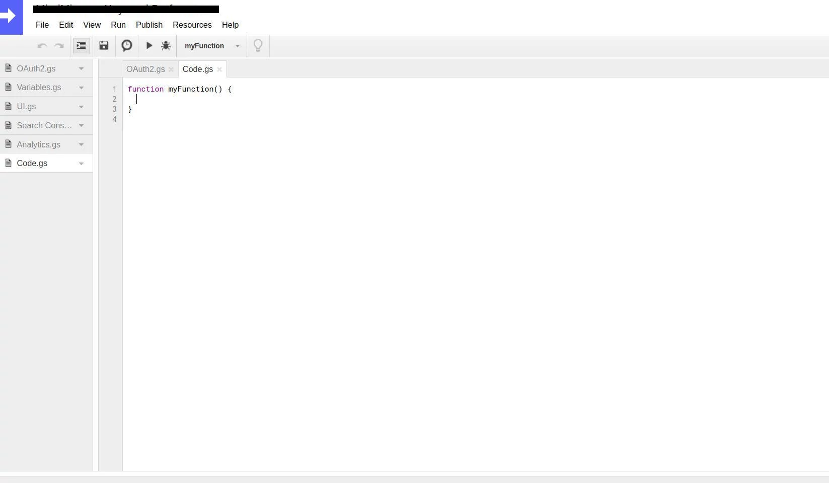 Editor de arquivos do Google Apps Script. Editor de arquivos do Google Apps Script.